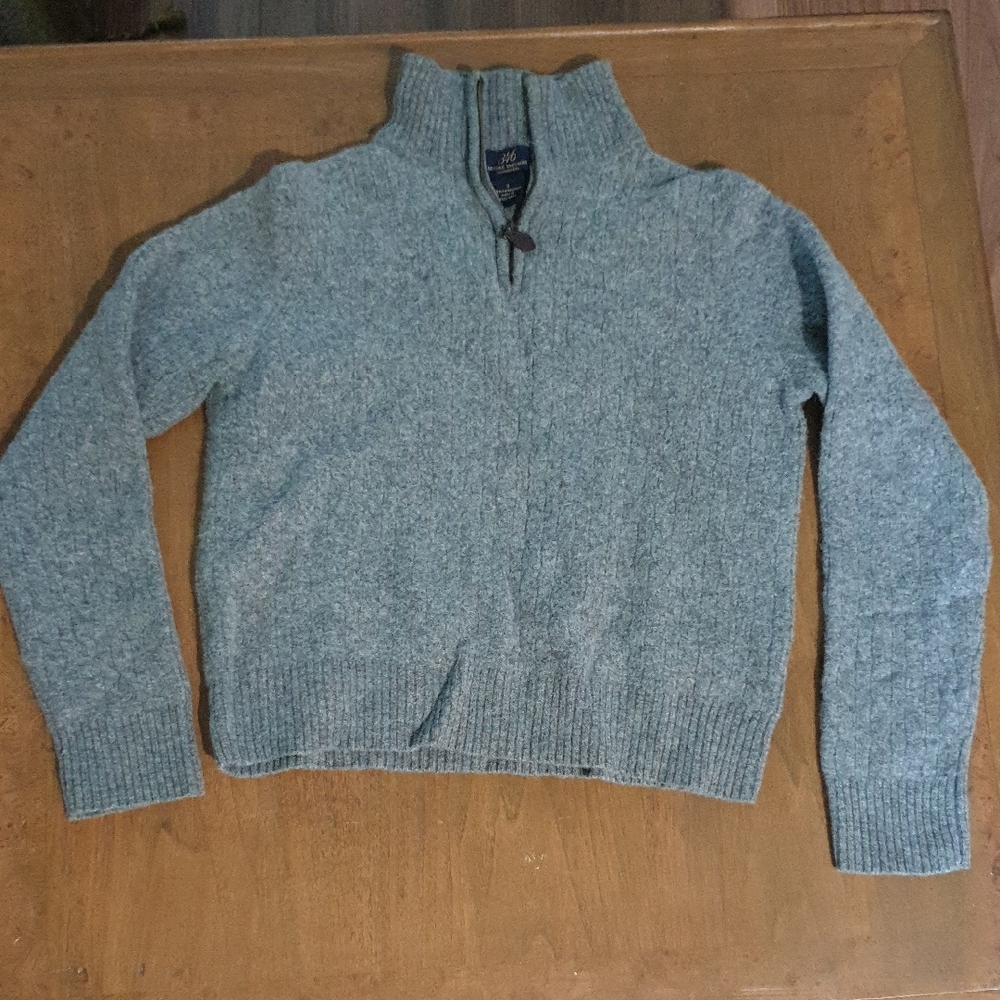 Brooks Brothers 346 100% lambswool cable-knit quarter-zip sweater
